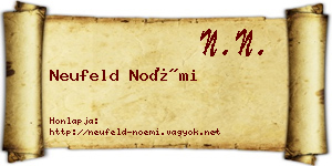 Neufeld Noémi névjegykártya